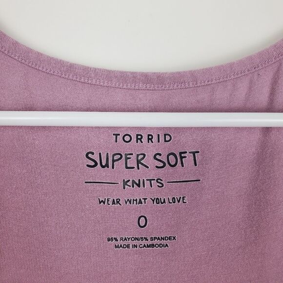 TORRID SUPER SOFT KNIT MAUVE PINK LAYERING TANK TOP Shirt Sleeveless Popover - Picture 4 of 6